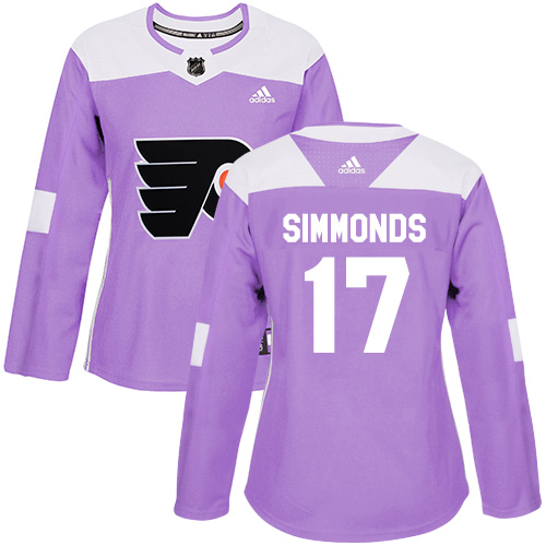Adidas Philadelphia Flyers #17 Wayne Simmonds Purple Authentic Fights Cancer Women's Stitched NHL Jersey