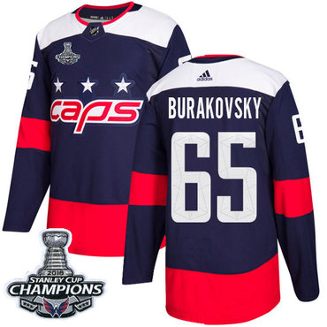 Adidas Washington Capitals #65 Andre Burakovsky Navy Authentic 2018 Stadium Series Stanley Cup Final Champions Stitched NHL Jersey