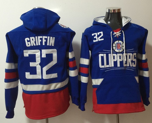 Clippers #32 Blake Griffin Blue Name & Number Pullover NBA Hoodie