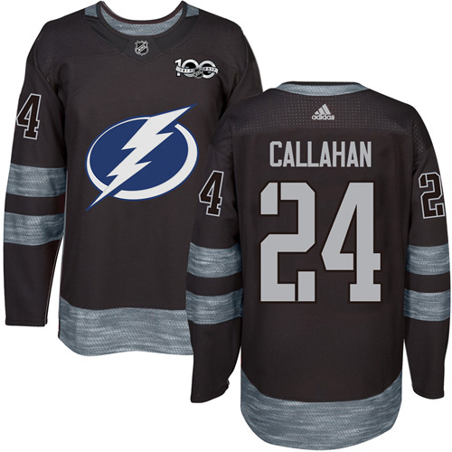 Adidas Lightning #24 Ryan Callahan Black 1917-2017 100th Anniversary Stitched NHL Jersey
