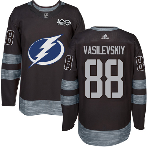 Adidas Lightning #88 Andrei Vasilevskiy Black 1917-2017 100th Anniversary Stitched NHL Jersey