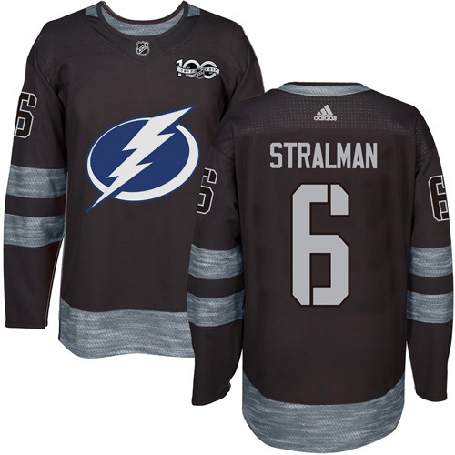 Adidas Lightning #6 Anton Stralman Black 1917-2017 100th Anniversary Stitched NHL Jersey
