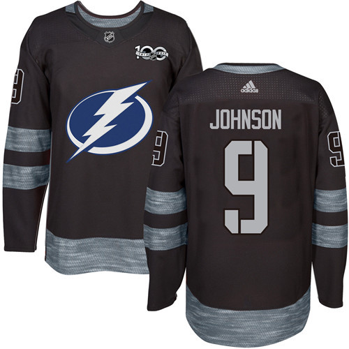 Adidas Lightning #9 Tyler Johnson Black 1917-2017 100th Anniversary Stitched NHL Jersey