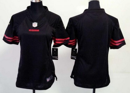 Custom Women's San Francisco 49ers Blank Black Alternate 2015 NFL Nike Game Jersey