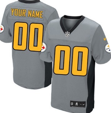 Custom Toddler Nike Pittsburgh Steelers Customized Gray Shadow Jersey
