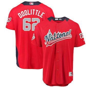 Men's National League #62 Sean Doolittle Majestic Red 2018 MLB All-Star Game Home Run Derby Player Jersey