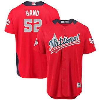 Men's National League #52 Brad Hand Majestic Red 2018 MLB All-Star Game Home Run Derby Player Jersey