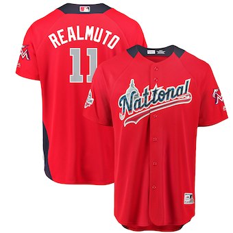 Men's National League #11 JT Realmuto Majestic Red 2018 MLB All-Star Game Home Run Derby Player Jersey