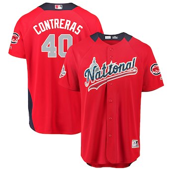 Men's National League #40 Willson Contreras Majestic Red 2018 MLB All-Star Game Home Run Derby Player Jersey