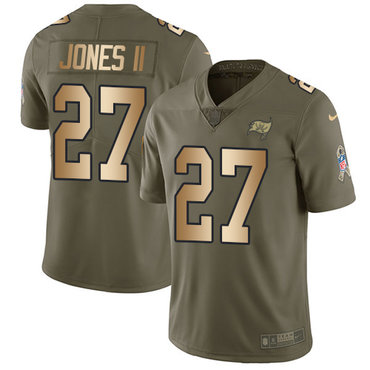 Nike Tampa Bay Buccaneers #27 Ronald Jones II Olive Gold Men's Stitched NFL Limited 2017 Salute To Service Jersey