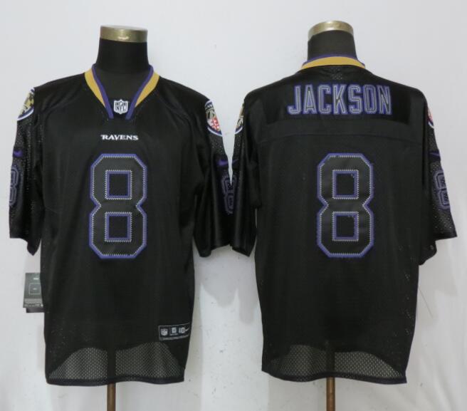 Nike Baltimore Ravens #8 Lamar Jackson Black USA Flag Fashion Elite Jersey