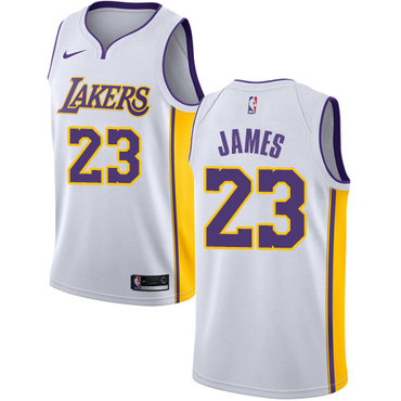 Women's Nike Los Angeles Lakers #23 LeBron James White NBA Swingman Association Edition Jersey