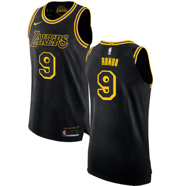 Women's Nike Los Angeles Lakers #9 Rajon Rondo Black NBA Swingman City Edition Jersey