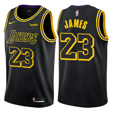 Women's Nike Los Angeles Lakers #23 LeBron James Black NBA Swingman City Edition Jersey