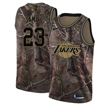Women's Nike Los Angeles Lakers #23 LeBron James Camo NBA Swingman Realtree Collection Jersey