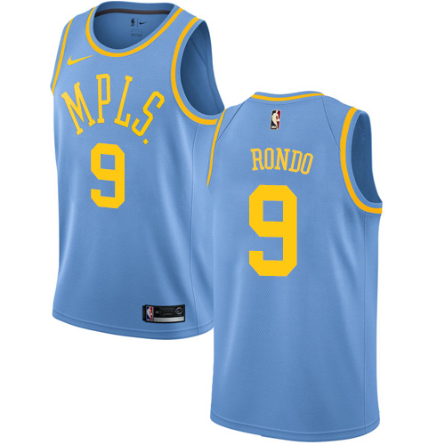 Women's Nike Los Angeles Lakers #9 Rajon Rondo Royal Blue NBA Swingman Hardwood Classics Jersey