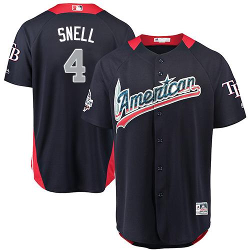 Rays #4 Blake Snell Navy Blue 2018 All-Star American League Stitched Baseball Jersey