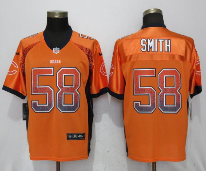 Nike Chicago Bears #58 Roquan Smith Orange Drift Fashion Elite Jersey