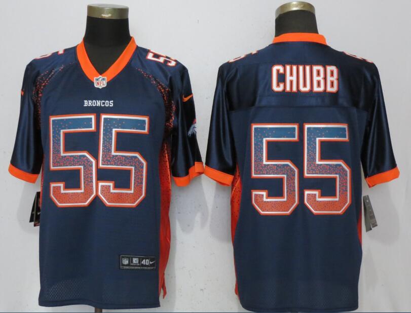Nike Denver Broncos #55 Bradley Chubb Navy Drift Fashion Elite Jersey