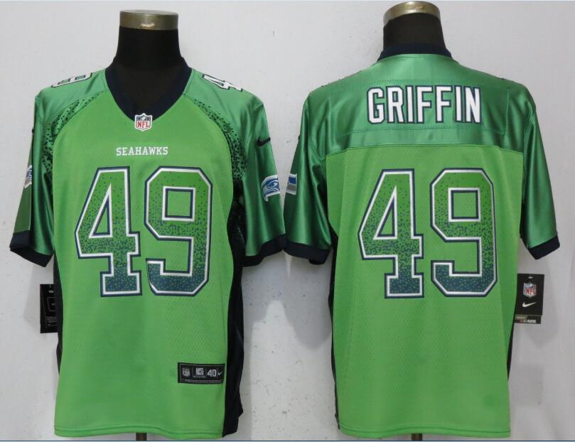 Nike Seattle Seahawks #49 Shaquill Griffin Green Drift Fashion Elite Jersey
