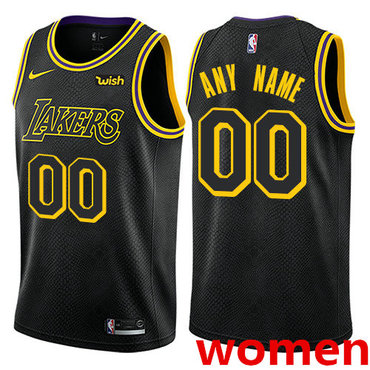 Women's Nike Los Angeles Lakers Customized Swingman Black NBA City Edition Jersey