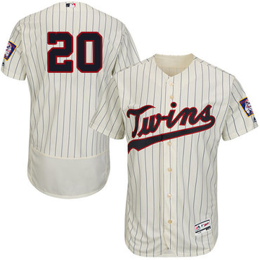 Minnesota Twins #20 Eddie Rosario Cream Strip Flexbase Authentic Collection Stitched Baseball Jersey