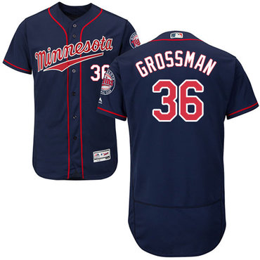 Minnesota Twins #36 Robbie Grossman Navy Blue Flexbase Authentic Collection Stitched Baseball Jersey