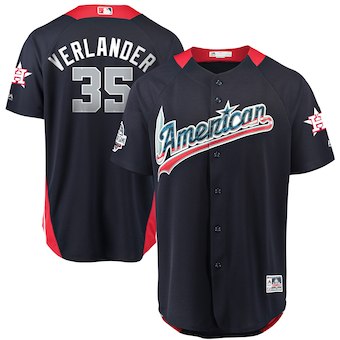 Men's American League #35 Justin Verlander Majestic Navy 2018 MLB All-Star Game Home Run Derby Player Jersey