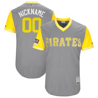 Men's Pittsburgh Pirates Majestic Gray 2018 Players' Weekend Authentic Flex Base Custom Jersey