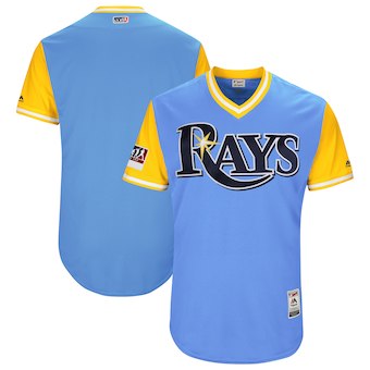 Men's Tampa Bay Rays Blank Majestic Light Blue 2018 Players' Weekend Authentic Team Jersey