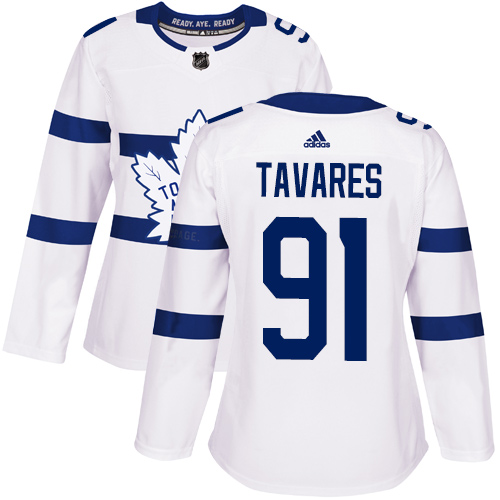 Adidas Maple Leafs #91 John Tavares White Authentic 2018 Stadium Series Women's Stitched NHL Jersey