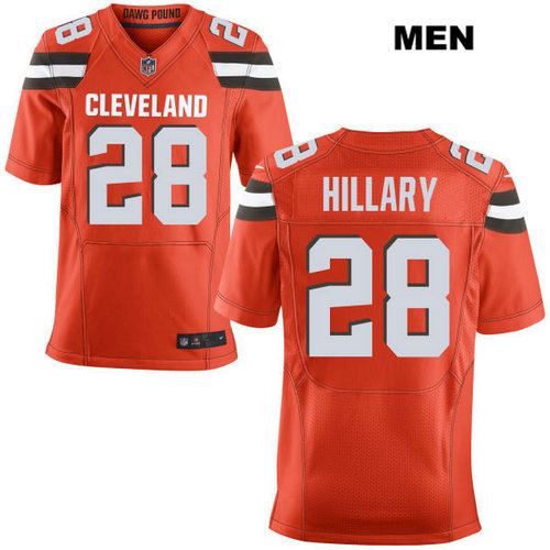 Nike Cleveland Browns #28 Darius Hillary Orange Stitched NFL Elite Jersey