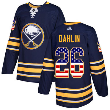 Adidas Buffalo Sabres #26 Rasmus Dahlin Navy Blue Home Authentic USA Flag Stitched NHL Jersey