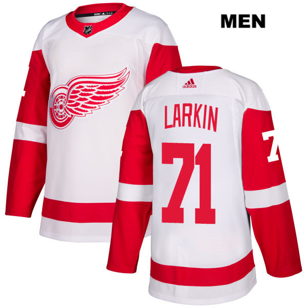 Mens Adidas Detroit Red Wings #71 Dylan Larkin White Away Authentic NHL Jersey