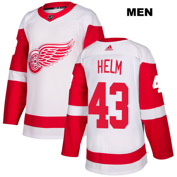 Mens Adidas Detroit Red Wings #43 Darren Helm White Away Authentic NHL Jersey