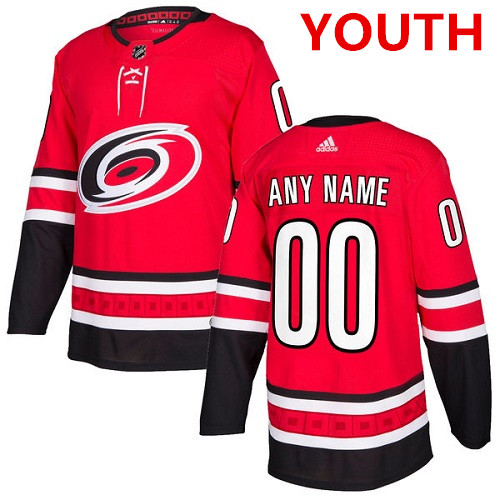 Youth Adidas Carolina Hurricanes NHL Authentic Red Home Customized Jersey