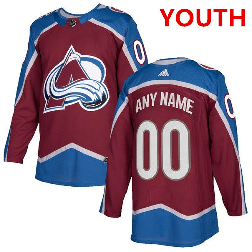 Youth Adidas Colorado Avalanche Customized Authentic Burgundy Red Home NHL Jersey