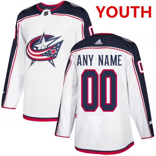 Youth Adidas Columbus Blue Jackets NHL Authentic White Customized Jersey