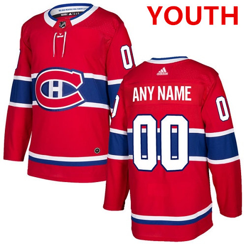Youth Adidas Montreal Canadiens Customized Authentic Red Home NHL Jersey