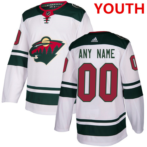 Youth Adidas Minnesota Wild NHL Authentic White Customized Jersey