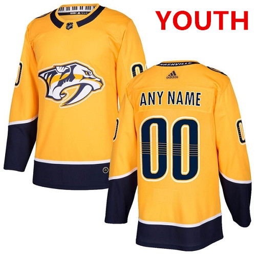 Youth Adidas Nashville Predators Customized Authentic Gold Home NHL Jersey