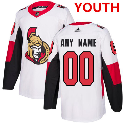 Youth Adidas Ottawa Senators NHL Authentic White Customized Jersey