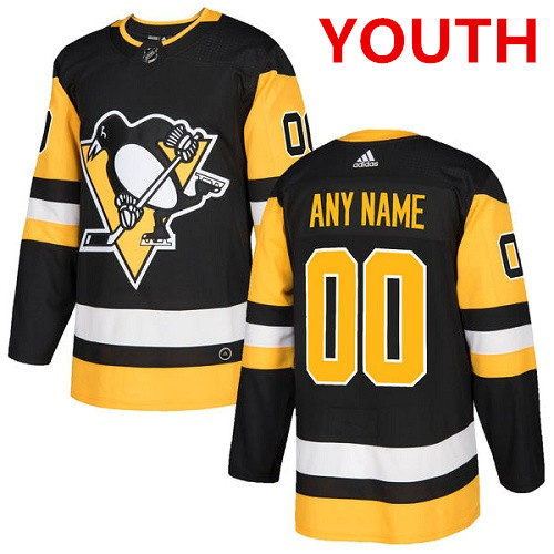 Youth Adidas Pittsburgh Penguins Customized Authentic Black Home NHL Jersey