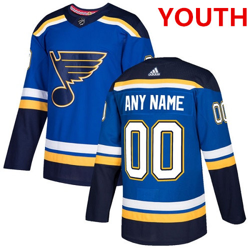 Youth Adidas St. Louis Blues Customized Authentic Royal Blue Home NHL Jersey