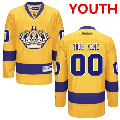 Youth Los Angeles Kings Reebok Gold Premier Alternate Custom Jersey