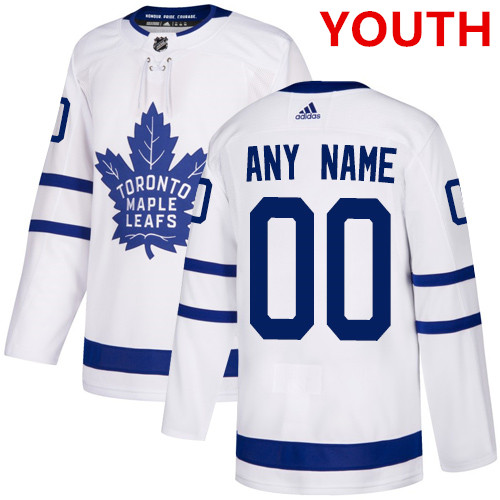 Youth Adidas Toronto Maple Leafs White Away Authentic Customized Jersey