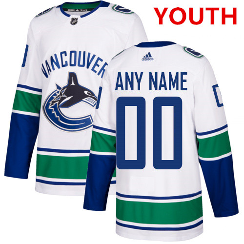 Youth Adidas Vancouver Canucks NHL Authentic White Customized Jersey
