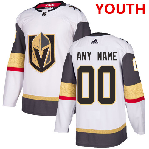 Youth Adidas Vegas Golden NHL Authentic White Customized Jersey