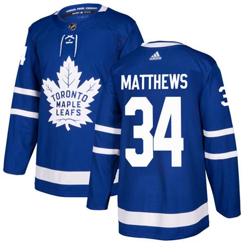 Youth Adidas Maple Leafs #34 Auston Matthews Blue Home Authentic Stitched NHL Jersey