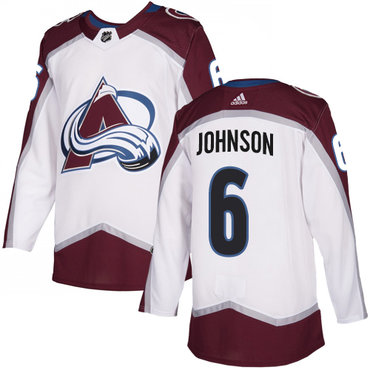 Adidas Colorado Avalanche #6 Erik Johnson White Away NHL Jersey